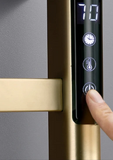LuxeHeat WiFi Elektrischer Handtuchwärmer – Gebürstetes Gold Heizhandtuchhalter mit Temperatursteuerung