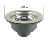 Talea Edelstahl Spülbeckenablauf mit Sieb – 114mm/110mm Pop-up Abfluss Komplettset für Küche und Waschbecken