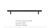 Nurlin T-Bar Messing Möbelgriff – Rund, Extra Lang, Modernes Design für Schränke, Schubladen & Kühlschrank