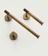 VintageGriff Badaccessoires Set Bronze – Gerändelte Messing Optik | Handtuchhalter & Toilettenpapierhalter | Rustikales Badezimmer Design