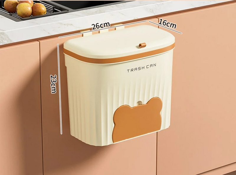 EcoBin Küchen- & Badezimmer Wandmülleimer – 8.5L / 12L mit Deckel