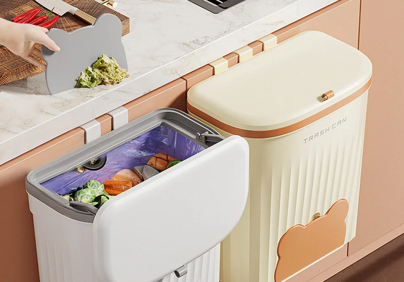 EcoBin Küchen- & Badezimmer Wandmülleimer – 8.5L / 12L mit Deckel