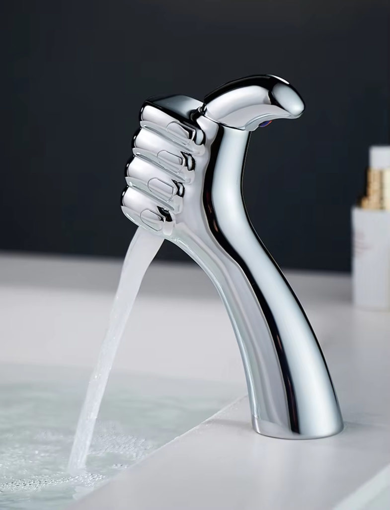 AquaFalls Solo – Wasserfall-Waschtischarmatur aus massivem Messing