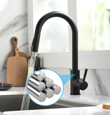 Ausziehbare Küchenarmatur in Silber mit Einhebelmischer für Warm- und Kaltwasser