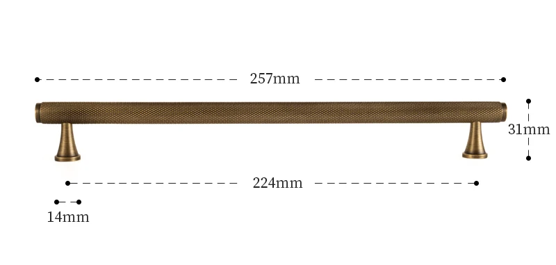 Nurlin Massiver Antik-Messing Möbelgriff