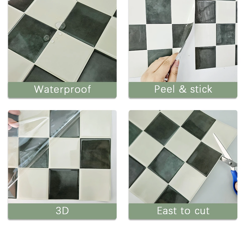 MosaicoLux – 3D Mosaik Selbstklebende Wandfliesen (10/30 Stück)