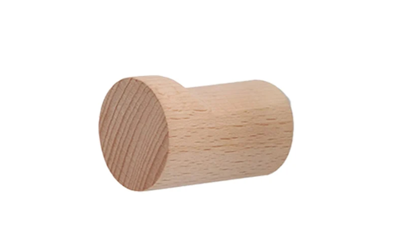 Nurlin Minimalistischer Wandhaken aus Buchen- & Schwarznussholz