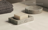 WabiSabiStone Natur-Silberasche Badezimmer-Accessoires – Luxus Cave Stone Set