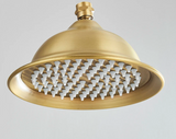 AurumRain Regendusche Kopf – Gebürstetes Gold Messing Duschkopf | Rundes Design | Luxuriöses Duscherlebnis