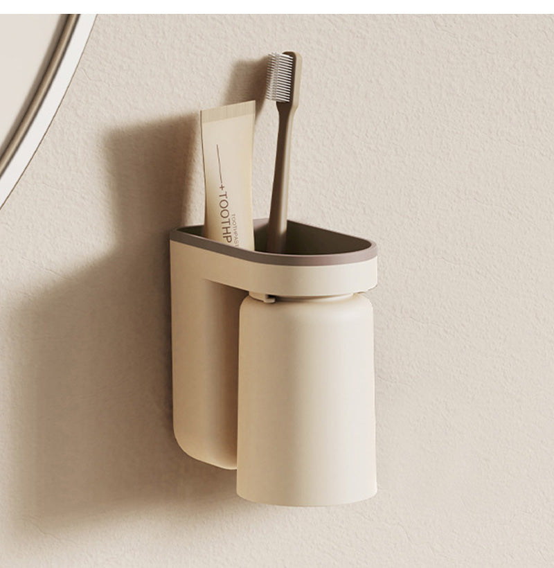 DuoClean 2-in-1 Wandhalterung für Zahnbürste und Becher – Clevere Aufbewahrung ohne Bohren