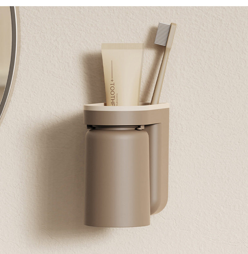 DuoClean 2-in-1 Wandhalterung für Zahnbürste und Becher – Clevere Aufbewahrung ohne Bohren