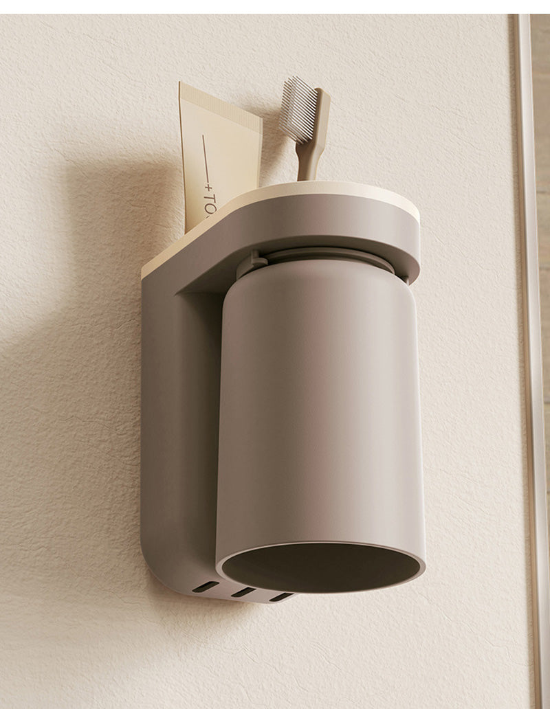 DuoClean 2-in-1 Wandhalterung für Zahnbürste und Becher – Clevere Aufbewahrung ohne Bohren