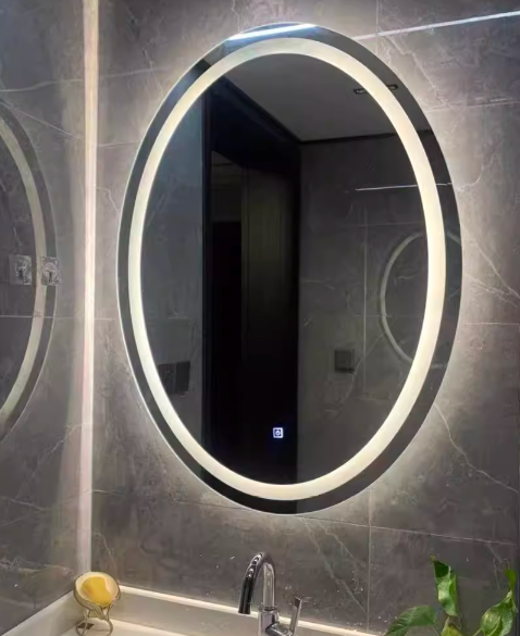 Luxuriöser ovaler LED-Badezimmerspiegel | 60 x 80 cm | Touch-Steuerung & Antibeschlag