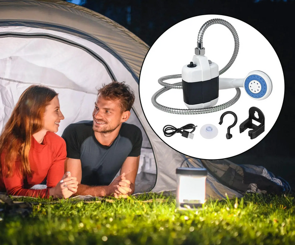Tragbare Duschpumpe von AquaNomad für Camping – Handdusche für den Außenbereich für Reisen, Strand und Haustiere