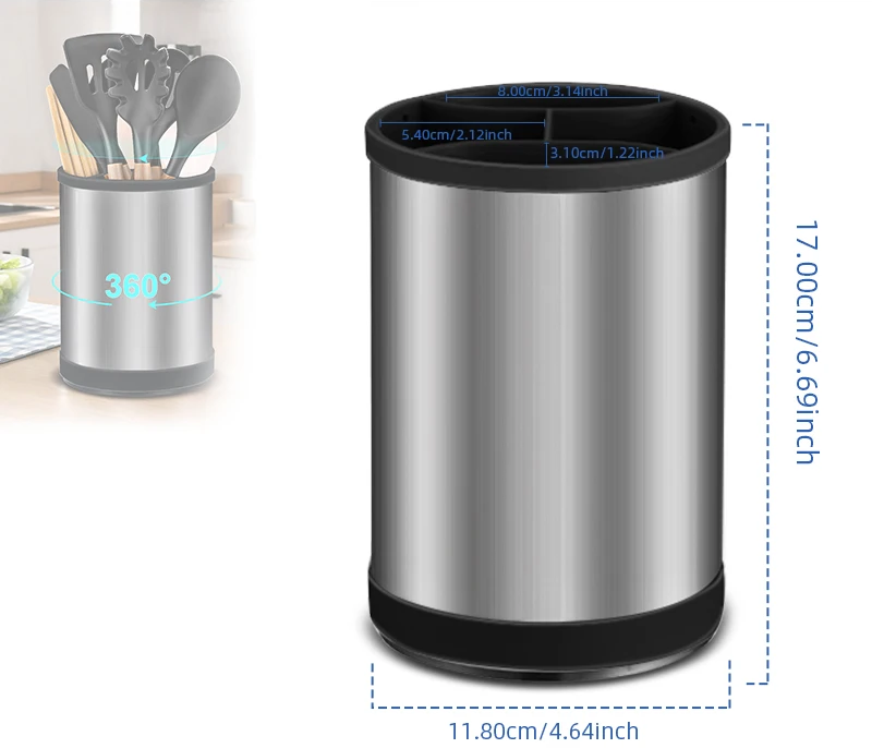 ChefPro – Luxuriöser Edelstahl Universal-Messerblock mit Antibakterieller Wirkung