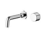 LUMIRA Minimalist Wand-Waschtischarmatur aus Messing – Gebürstetes Gold / Roségold, 2-Loch Unterputz Badarmatur mit Einhebelmischer