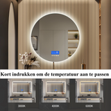 ANAJQAQIA Runder LED-Badezimmerspiegel