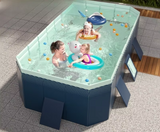GartenOase Faltbecken – Nicht Aufblasbarer Rahmenpool für Erwachsene & Kinder | Verdickte Faltkonstruktion | Tragbares Schwimmbecken für Garten & Terrasse