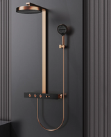 Unterputz-Duschsystem mit Thermostat und Regendusche in Goldoptik – Hochwertige Komplettlösung für Ihr Badezimmer