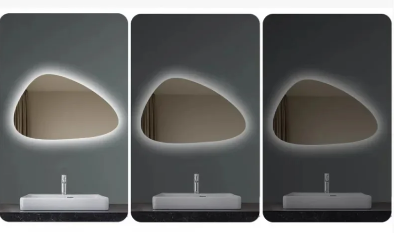 NordiLux Design Badezimmerspiegel – Smarter LED-Wandspiegel mit unregelmäßiger Form und Aluminiumrahmen