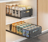 SlideMax Küchen Organizer Set – Ausziehbares Gewürzregal Metall | Schrank Ordnungssystem | Platzsparende Aufbewahrung