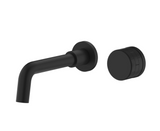 LUMIRA Minimalist Wand-Waschtischarmatur aus Messing – Gebürstetes Gold / Roségold, 2-Loch Unterputz Badarmatur mit Einhebelmischer