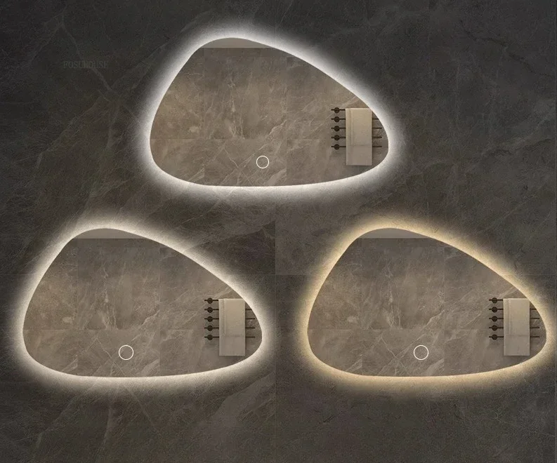 NordiLux Design Badezimmerspiegel – Smarter LED-Wandspiegel mit unregelmäßiger Form und Aluminiumrahmen
