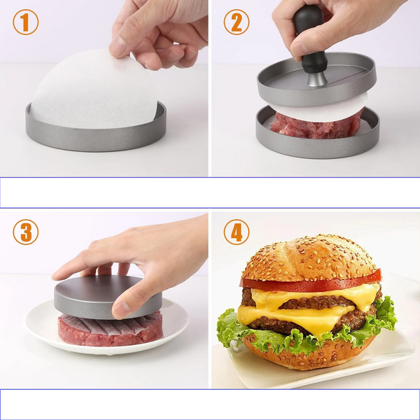 GrillMaster Burgerpresse – Aluminium Hamburgerformer für BBQ & Küche