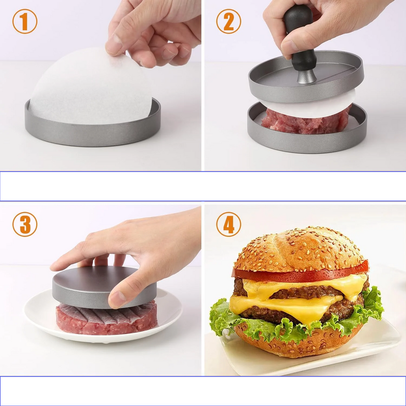 GrillMaster Burgerpresse – Aluminium Hamburgerformer für BBQ & Küche