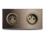 PowerLux Wandsteckdose Braun – Schuko Steckdose Aluminium | USB & Netzwerkanschluss | Moderne Unterputz Lösung