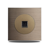 PowerLux Wandsteckdose Braun – Schuko Steckdose Aluminium | USB & Netzwerkanschluss | Moderne Unterputz Lösung