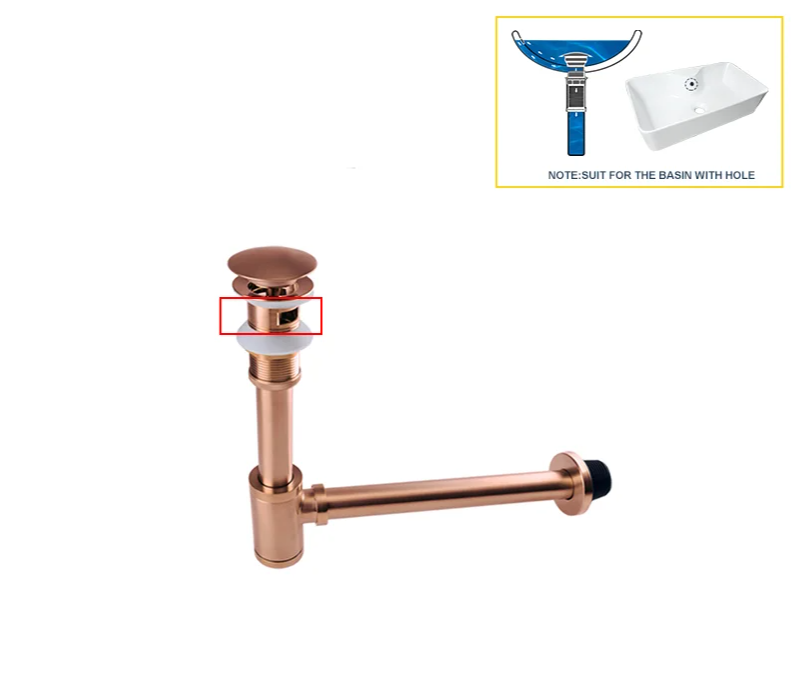 AquaStop Messing Geruchsdichter Siphon & Pop-up Ablaufset – Für Waschbecken & Bad