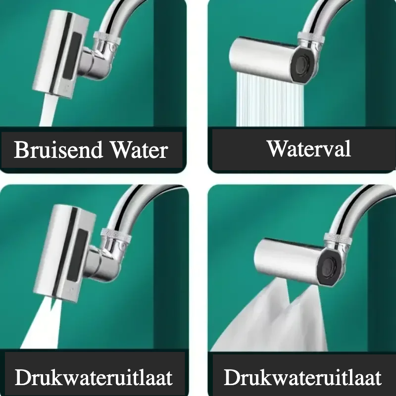 AquaTwist 4-in-1 Schwenkbarer Wasserfall-Küchenhahn