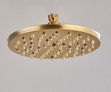 AurumRain Regendusche Kopf – Gebürstetes Gold Messing Duschkopf | Rundes Design | Luxuriöses Duscherlebnis