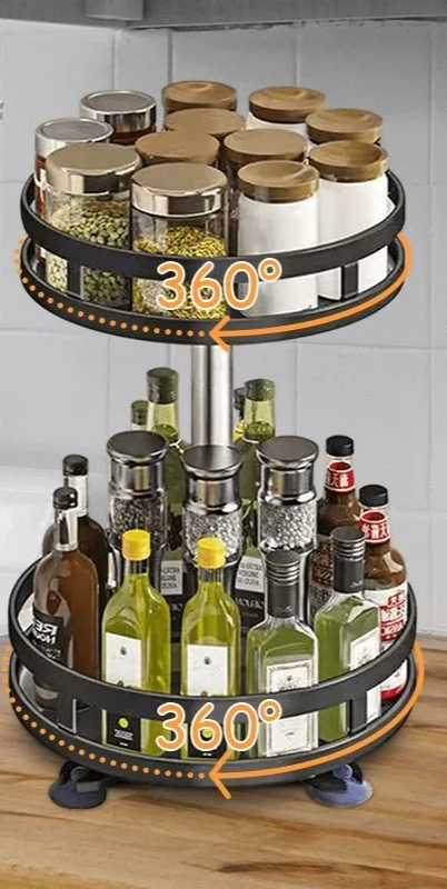 SpiceTurn Pro – 360° Drehbarer Gewürzregal-Organizer für die Küche
