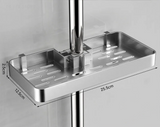 AquaFix Duschregal Ohne Bohren – Doppelablage Aluminium | Mit Handtuchstange | Rostfrei & Platzsparend