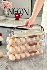 FrischeEi Rollender Eierhalter – Mehrstufiger Eierorganizer für Kühlschrank | Automatischer Eier-Spender | Stapelbare Eieraufbewahrung