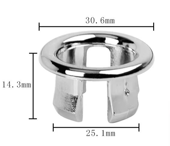 LuxDrain RingCover – Messing-Überlaufring für Waschbecken
