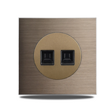 PowerLux Wandsteckdose Braun – Schuko Steckdose Aluminium | USB & Netzwerkanschluss | Moderne Unterputz Lösung