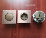 PowerLux Wandsteckdose Braun – Schuko Steckdose Aluminium | USB & Netzwerkanschluss | Moderne Unterputz Lösung