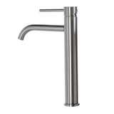 GoldLinea Hocharmatur Waschbecken – Gebürstetes Gold Wasserhahn Edelstahl | Einhebel Mischbatterie Warm & Kalt | Elegantes Baddesign