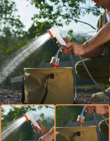 GlowShower 2025 – Tragbare Campingdusche mit LED & Akku | Für Outdoor, Auto, Garten & mehr