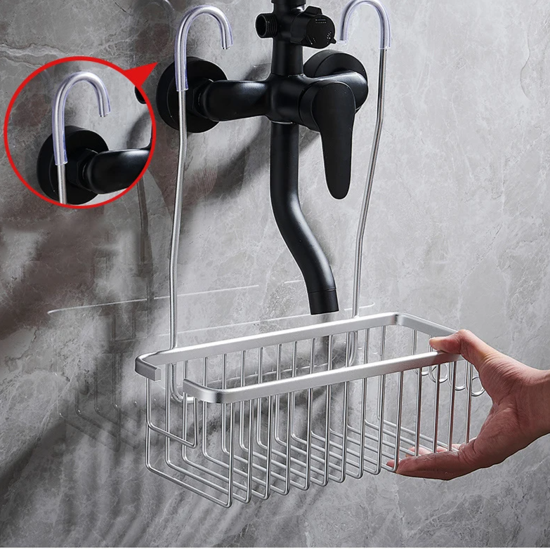 AluGrip Duschablage ohne Bohren – Abnehmbarer Badekorb aus Aluminium – Wandmontage & Edelstahl