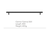 Nurlin T-Bar Messing Möbelgriff – Rund, Extra Lang, Modernes Design für Schränke, Schubladen & Kühlschrank