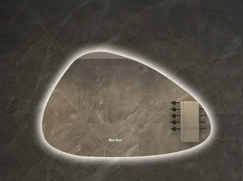 NordiLux Design Badezimmerspiegel – Smarter LED-Wandspiegel mit unregelmäßiger Form und Aluminiumrahmen