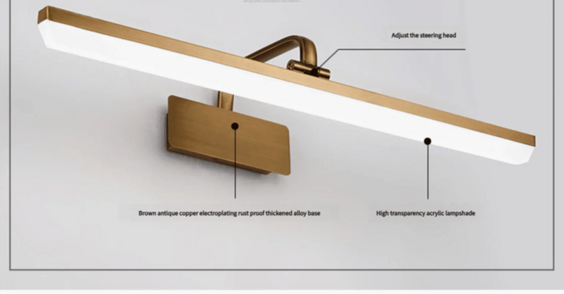 Lumi Bronze LED Spiegel Wandleuchte