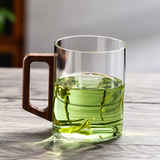TeeMoment Aufgussbecher – 500-ml-Teeglas mit Sieb & Deckel | Hitzebeständiges Borosilikatglas mit Holzgriff | Für Losen Tee & Kaffee