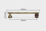 Valnora WoodLine Möbelgriff & Knopf – Bronze-Messing Look mit Walnussholz Akzent (128 mm)