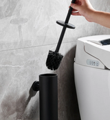 SteelClean Luxus-Toilettenbürste mit Wandhalterung – Schwarzes Edelstahldesign