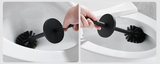 SteelClean Luxus-Toilettenbürste mit Wandhalterung – Schwarzes Edelstahldesign